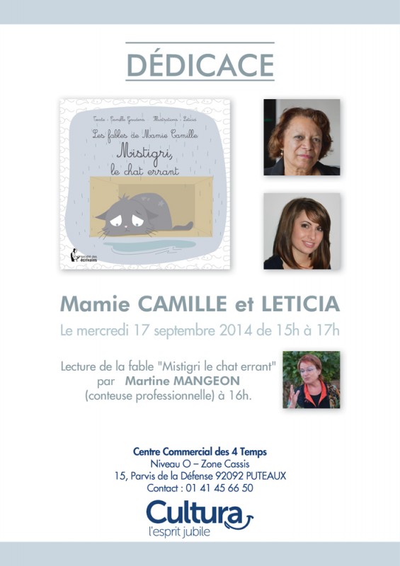 dédicace leticia illustratrice, dédicace mistigri, martine la conteuse, mamie camille