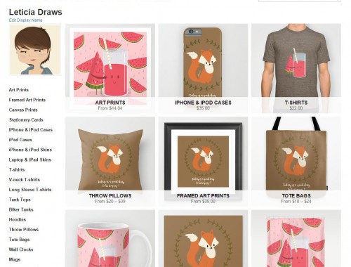 boutique en ligne illustratrice